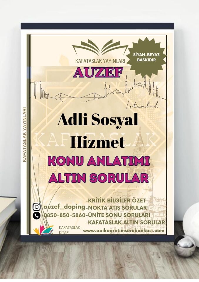Adli Sosyal Hizmet AUZEF İstanbul Üniversitesi Nokta Atışı Sorular Kafataslak Yayınları