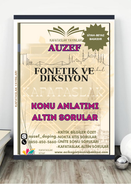 Fonetik ve Diksiyon AUZEF İstanbul Üniversitesi (VİZE)