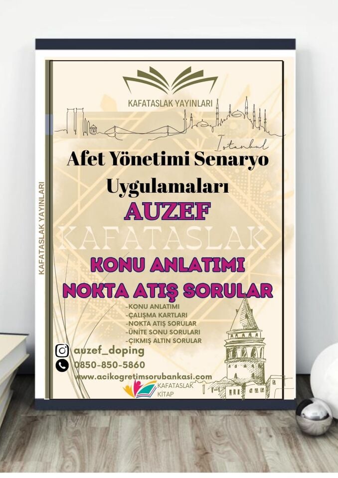Afet Yönetimi Senaryo Uygulamaları AUZEF İstanbul Üniversitesi Nokta Atışı Sorular Kafataslak Yayınları