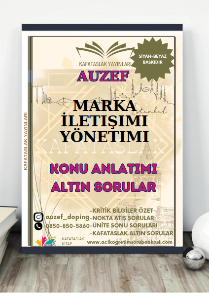 Marka İletişimi Yönetimi AUZEF İstanbul Üniversitesi (VİZE)