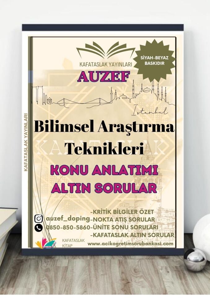 Bilimsel Araştırma Teknikleri AUZEF İstanbul Üniversitesi Kafataslak Yayınları (çocuk gelişimi)