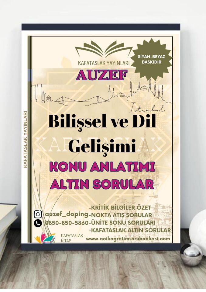 Bilişsel ve Dil Gelişimi AUZEF İstanbul Üniversitesi Nokta Atışı Sorular Kafataslak Yayınları