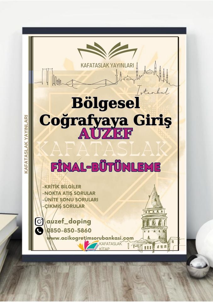 Bölgesel Coğrafyaya Giriş AUZEF İstanbul Üniversitesi Nokta Atışı Sorular Kafataslak Yayınları