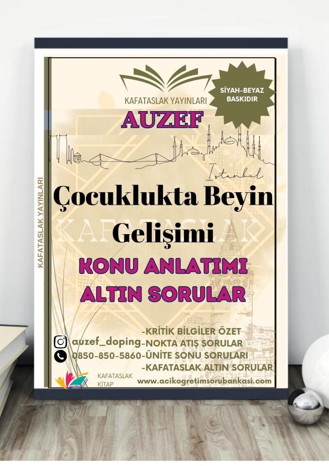 Çocuklukta Beyin Gelişimi AUZEF İstanbul Üniversitesi Nokta Atışı Sorular Kafataslak Yayınları