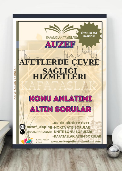 Afetlerde Çevre Sağlığı Hizmetleri AUZEF İstanbul Üniversitesi (VİZE)