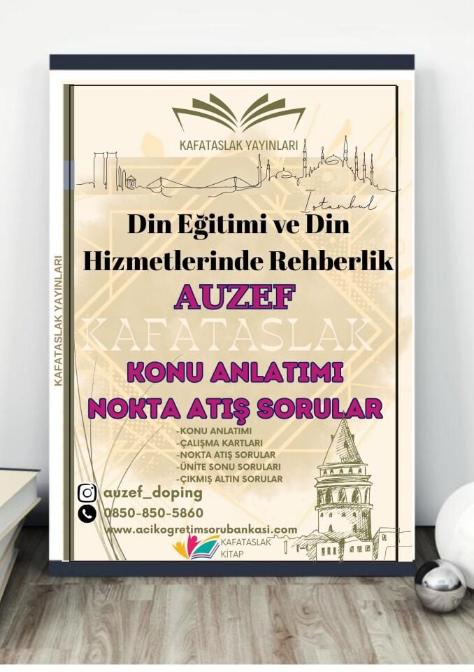 Din Eğitimi ve Din Hizmetlerinde Rehberlik AUZEF İstanbul Üniversitesi Nokta Atışı Sorular Kafataslak Yayınları
