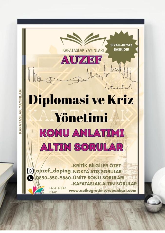 Diplomasi ve Kriz Yönetimi AUZEF İstanbul Üniversitesi Nokta Atışı Sorular Kafataslak Yayınları