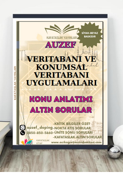 Veritabanı ve Konumsal Veritabanı Uygulamaları AUZEF İstanbul Üniversitesi (VİZE)