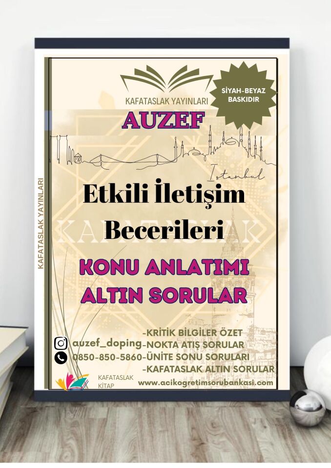 Etkili İletişim Becerileri AUZEF İstanbul Üniversitesi Konu Anlatımı Nokta Atışı Sorular Kafataslak Yayınları