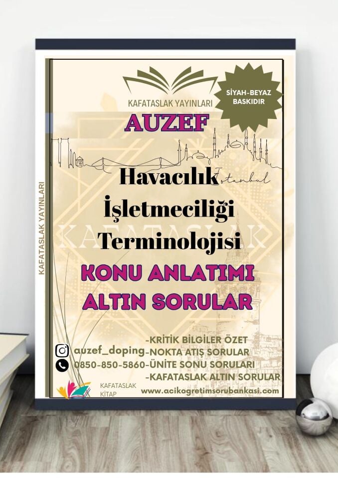 Havacılık İşletmeciliği Terminolojisi AUZEF İstanbul Üniversitesi Nokta Atışı Sorular Kafataslak Yayınları