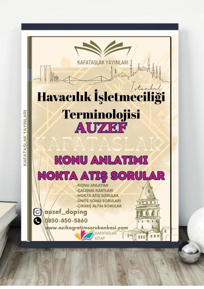 Havacılık İşletmeciliği Terminolojisi AUZEF İstanbul Üniversitesi Nokta Atışı Sorular Kafataslak Yayınları