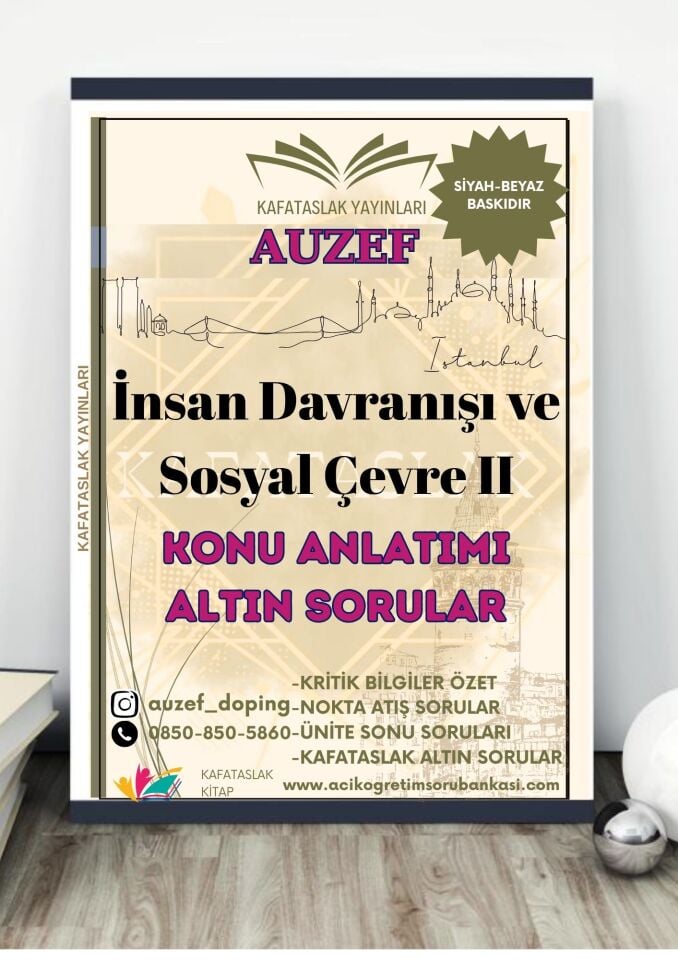 İnsan Davranışı ve Sosyal Çevre II AUZEF İstanbul Üniversitesi Nokta Atışı Sorular Kafataslak Yayınları