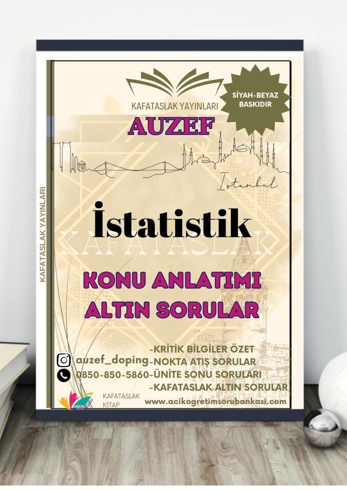 İstatistik AUZEF İstanbul Üniversitesi Nokta Atışı Sorular Kafataslak Yayınları