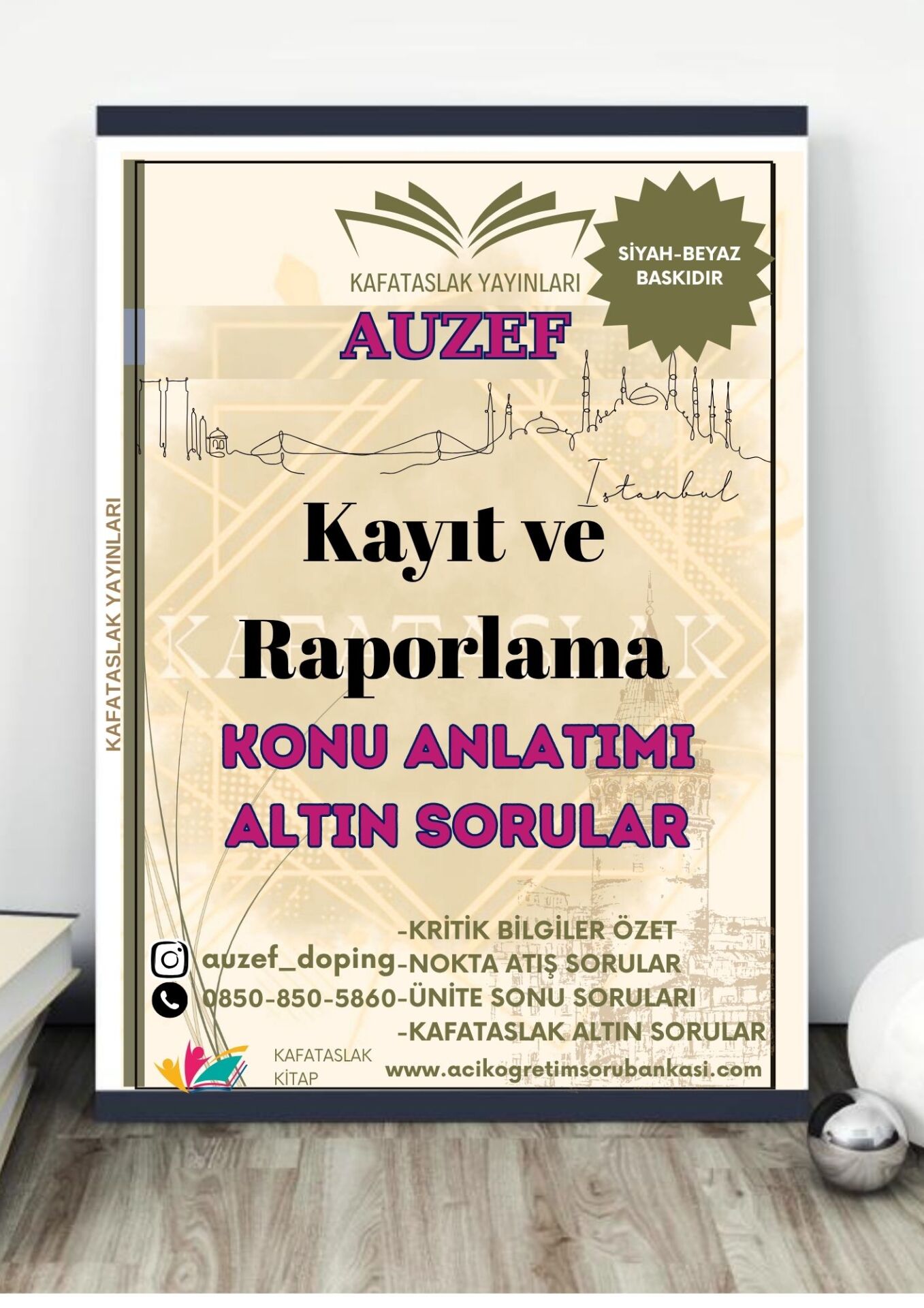 Kayıt ve Raporlama AUZEF İstanbul Üniversitesi Nokta Atışı Sorular Kafataslak Yayınları