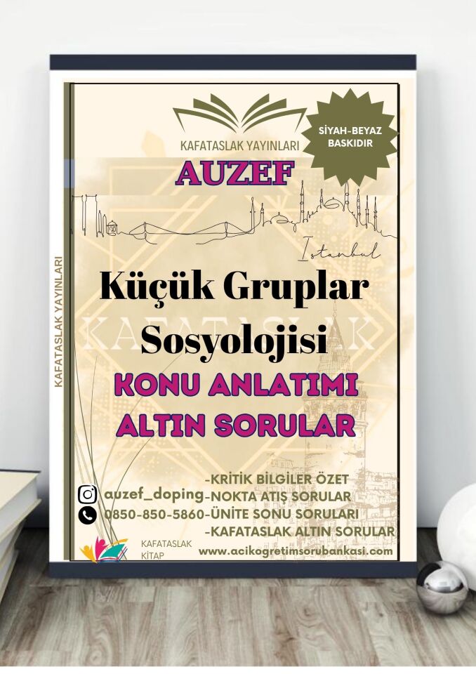 Küçük Gruplar Sosyolojisi AUZEF İstanbul Üniversitesi Nokta Atışı Sorular Kafataslak Yayınları
