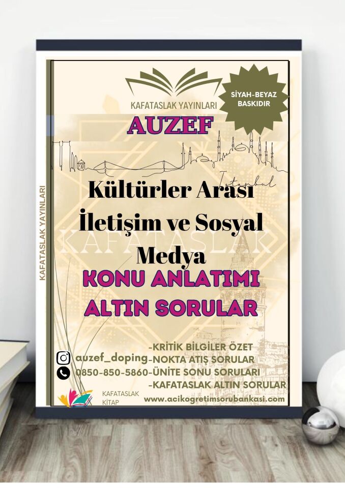 Kültürler Arası İletişim ve Sosyal Medya AUZEF İstanbul Üniversitesi Nokta Atışı Sorular Kafataslak Yayınları