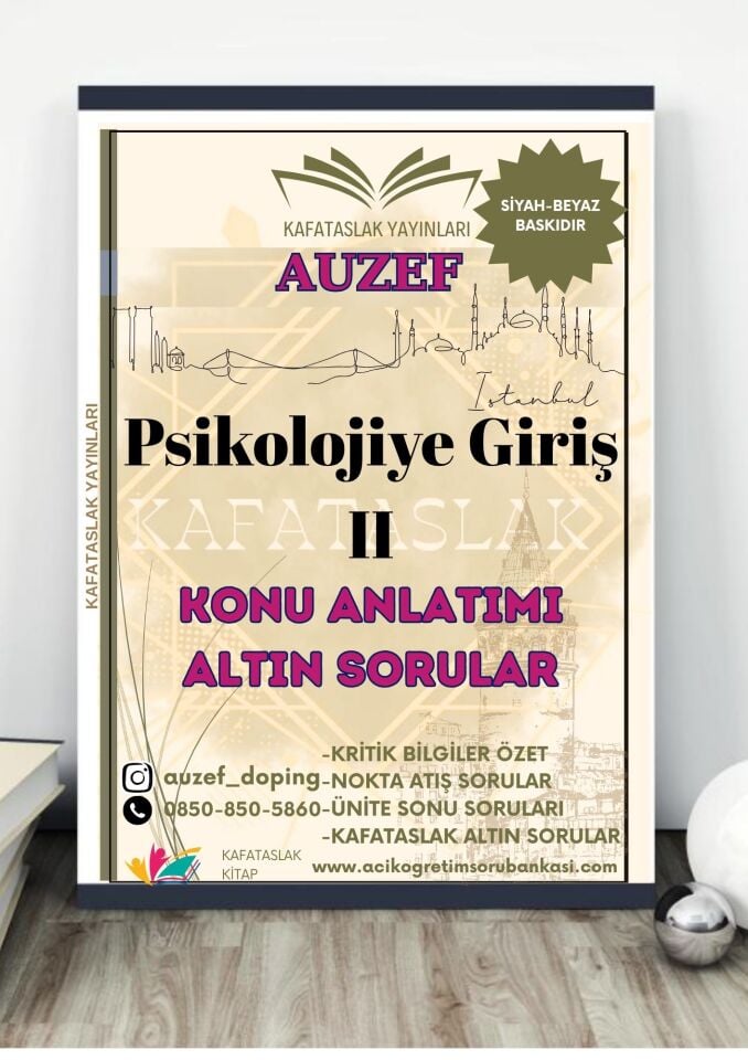 Psikolojiye Giriş II AUZEF İstanbul Üniversitesi Nokta Atışı Sorular Kafataslak Yayınları