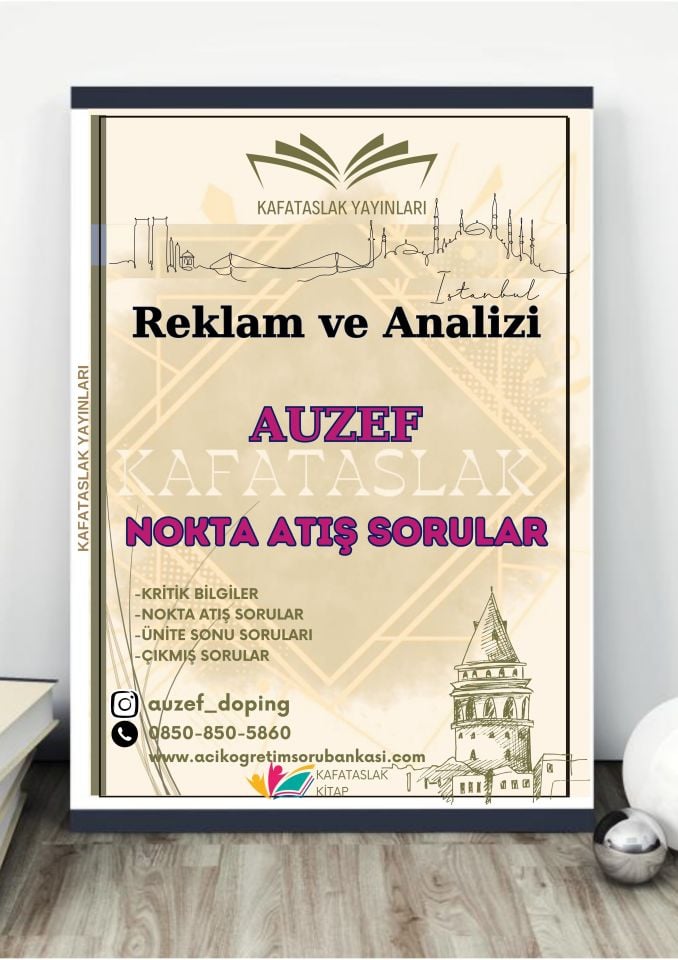 Reklam ve Analizi AUZEF İstanbul Üniversitesi Nokta Atışı Sorular Kafataslak Yayınları