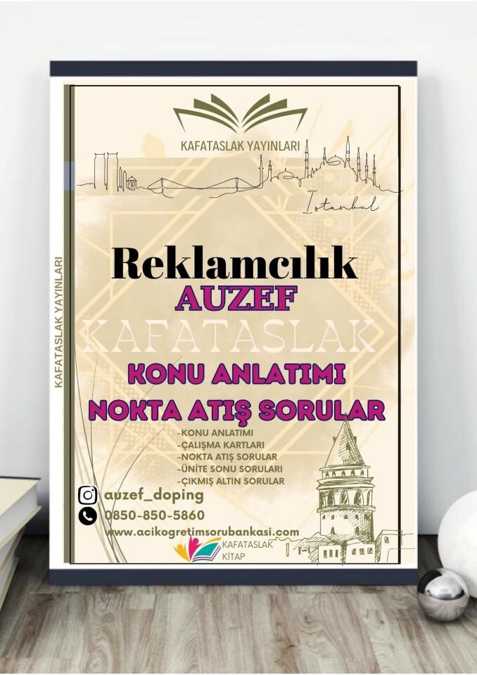 Reklamcılık AUZEF İstanbul Üniversitesi Nokta Atışı Sorular Kafataslak Yayınları
