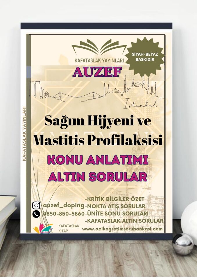 Sağım Hijyeni ve Mastitis Profilaksisi AUZEF İstanbul Üniversitesi Nokta Atışı Sorular Kafataslak Yayınları