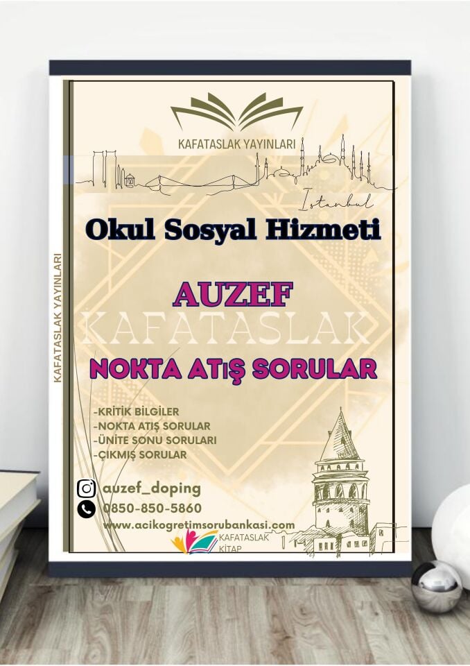 Okul Sosyal Hizmeti  AUZEF İstanbul Üniversitesi Nokta Atışı Sorular Kafataslak Yayınları