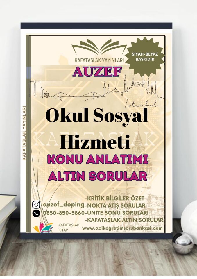 Okul Sosyal Hizmeti  AUZEF İstanbul Üniversitesi Nokta Atışı Sorular Kafataslak Yayınları