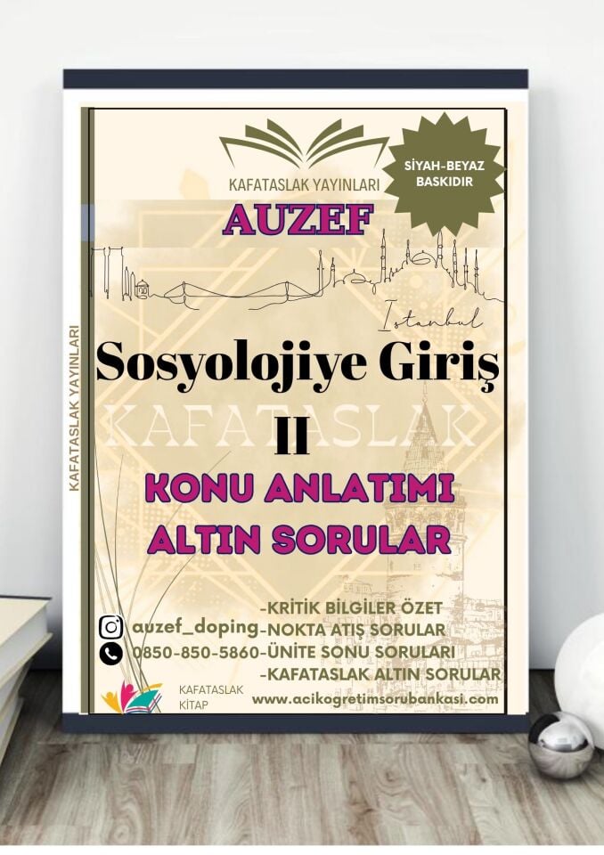 Sosyolojiye Giriş II AUZEF İstanbul Üniversitesi Nokta Atışı Sorular Kafataslak Yayınları