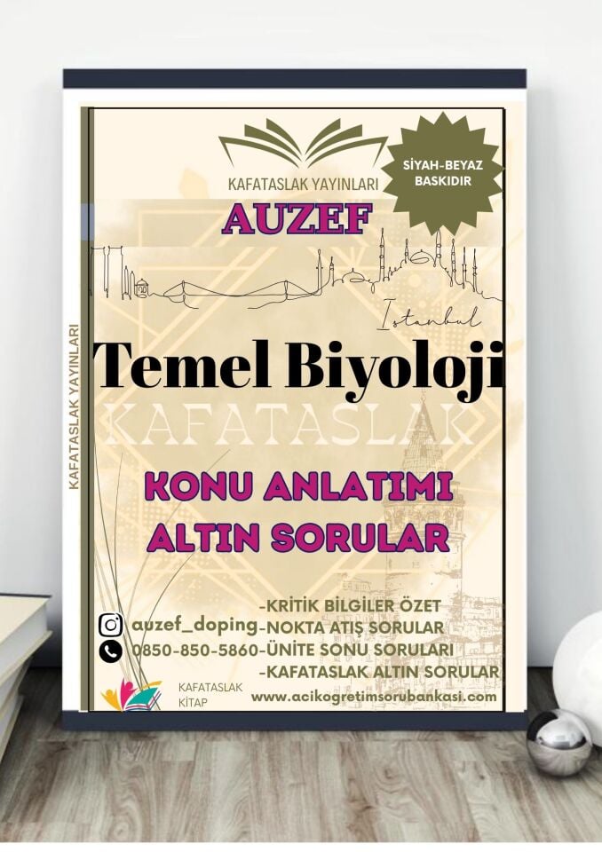 Temel Biyoloji AUZEF İstanbul Üniversitesi Nokta Atışı Sorular Kafataslak Yayınları