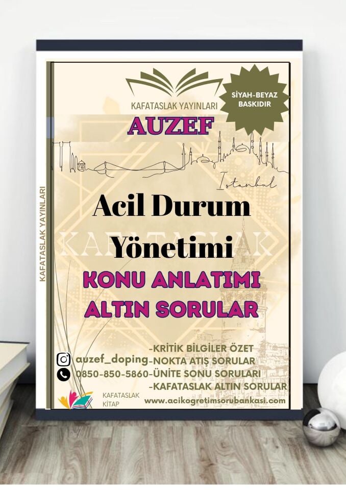 Acil Durum Yönetimi AUZEF İstanbul Üniversitesi Nokta Atışı Sorular Kafataslak Yayınları