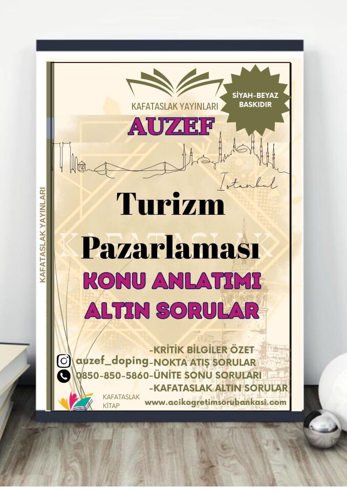 Turizm Pazarlaması AUZEF İstanbul Üniversitesi Nokta Atışı Sorular Kafataslak Yayınları