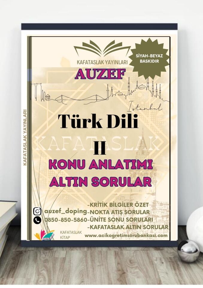 Türk Dili II AUZEF İstanbul Üniversitesi Nokta Atışı Sorular Kafataslak Yayınları