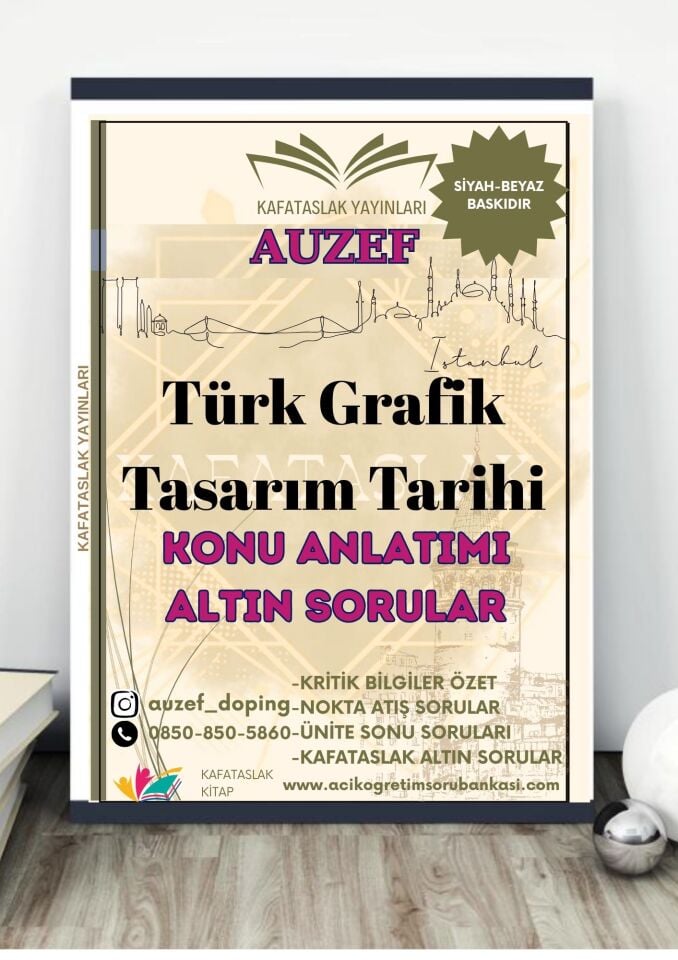 Türk Grafik Tasarım Tarihi AUZEF İstanbul Üniversitesi Nokta Atışı Sorular Kafataslak Yayınları