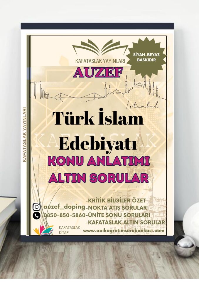 Türk İslam Edebiyatı AUZEF İstanbul Üniversitesi Nokta Atışı Sorular Kafataslak Yayınları