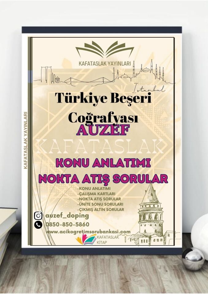 Türkiye Beşeri Coğrafyası AUZEF İstanbul Üniversitesi Nokta Atışı Sorular Kafataslak Yayınları