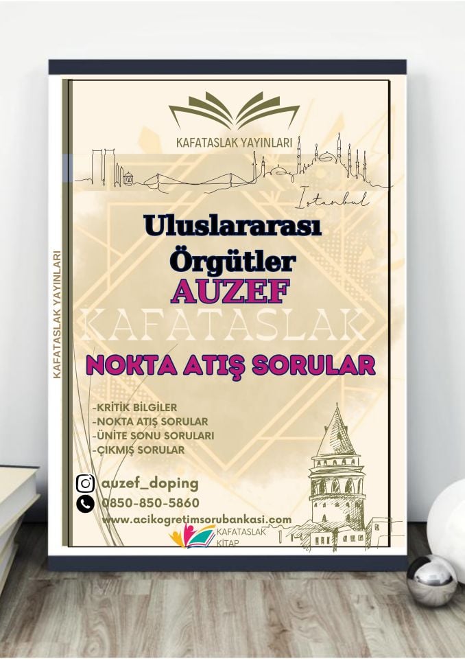 Uluslararası Örgütler AUZEF İstanbul Üniversitesi Nokta Atışı Sorular Kafataslak Yayınları