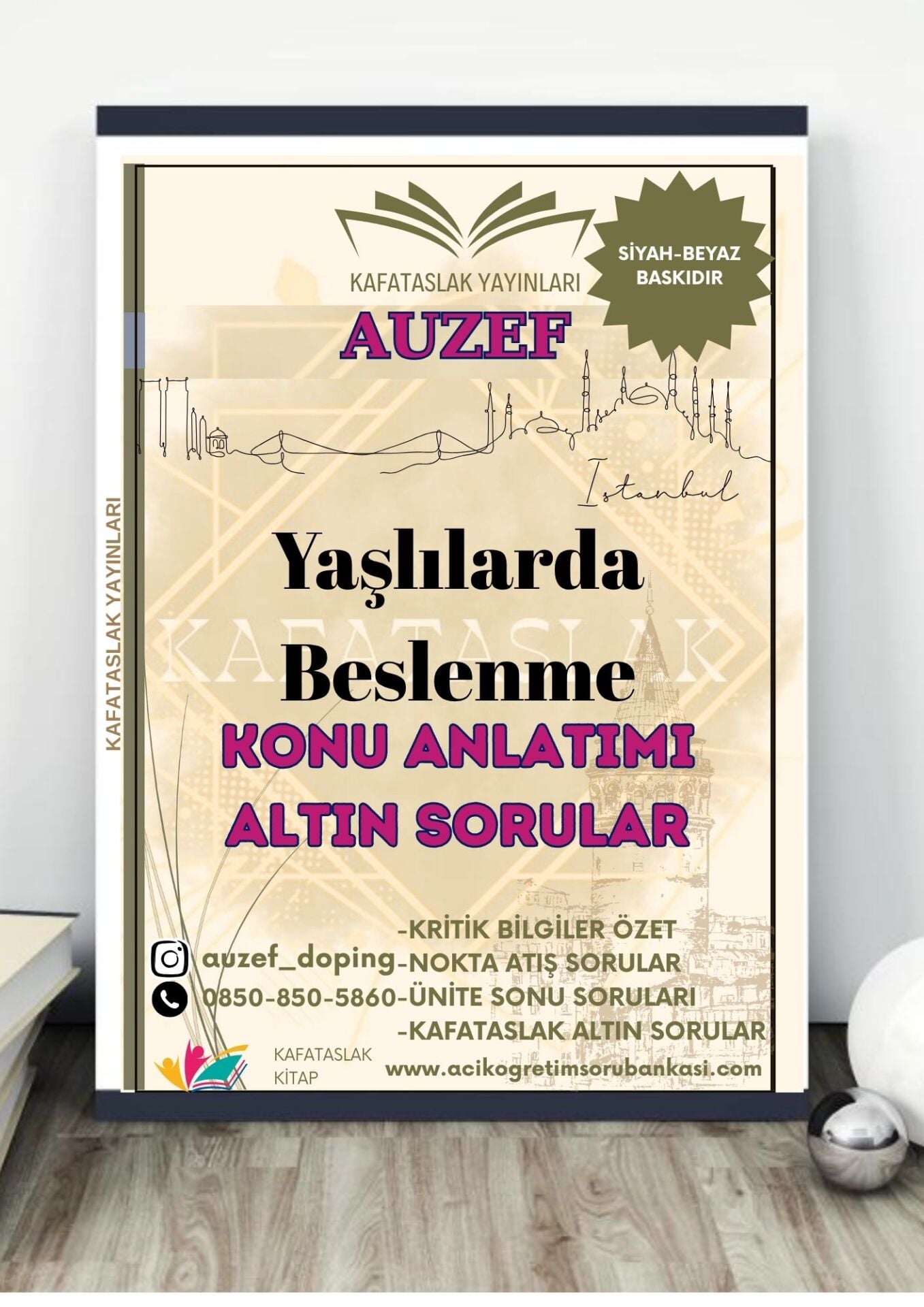Yaşlılarda Beslenme AUZEF İstanbul Üniversitesi Nokta Atışı Sorular Kafataslak Yayınları