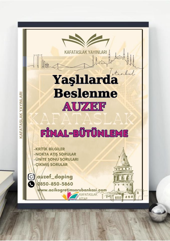 Yaşlılarda Beslenme AUZEF İstanbul Üniversitesi Nokta Atışı Sorular Kafataslak Yayınları