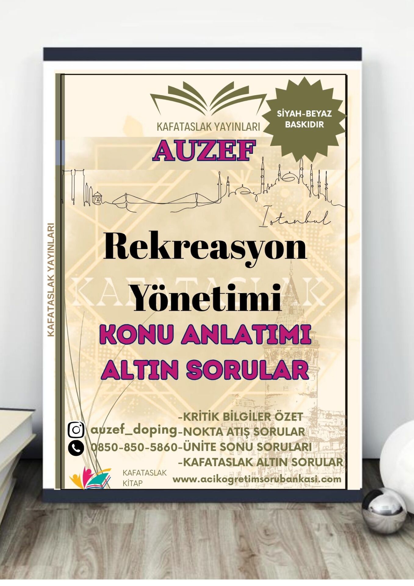 Rekreasyon Yönetimi AUZEF İstanbul Üniversitesi Nokta Atışı Sorular Kafataslak Yayınları