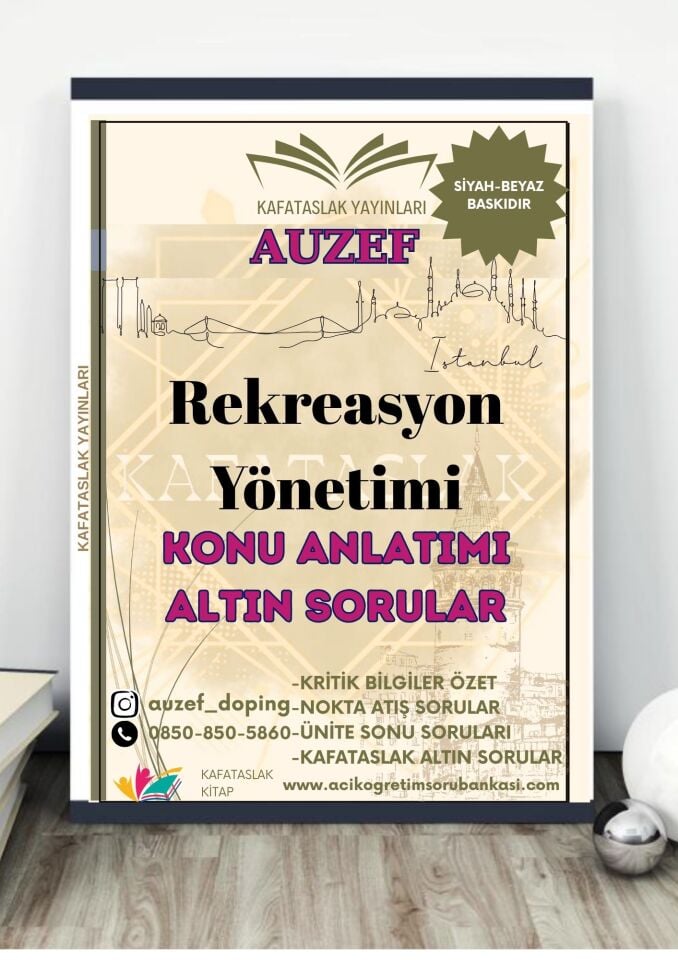 Rekreasyon Yönetimi AUZEF İstanbul Üniversitesi Nokta Atışı Sorular Kafataslak Yayınları