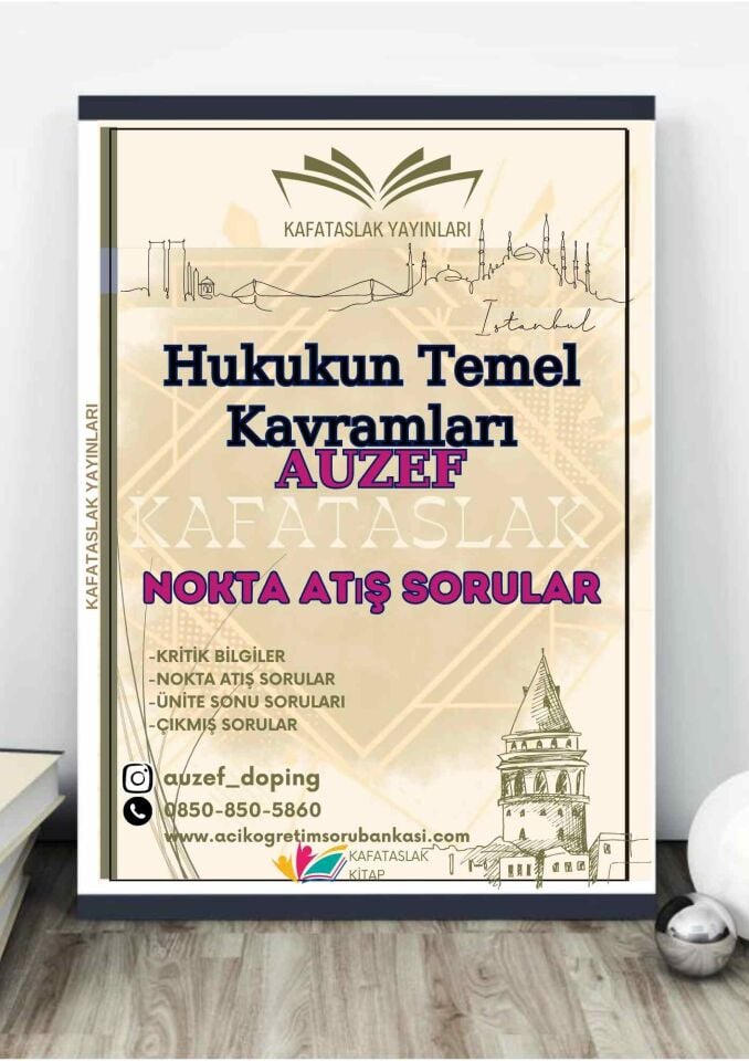 Hukukun Temel Kavramları AUZEF İstanbul Üniversitesi Nokta Atışı Sorular Kafataslak Yayınları