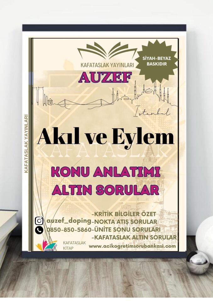Akıl ve Eylem AUZEF İstanbul Üniversitesi Nokta Atışı Sorular Kafataslak Yayınları