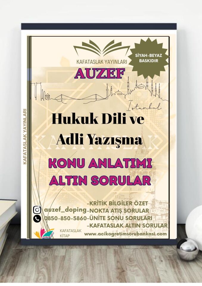 Hukuk Dili Ve Adli Yazışma AUZEF İstanbul Üniversitesi Kafataslak Yayınları