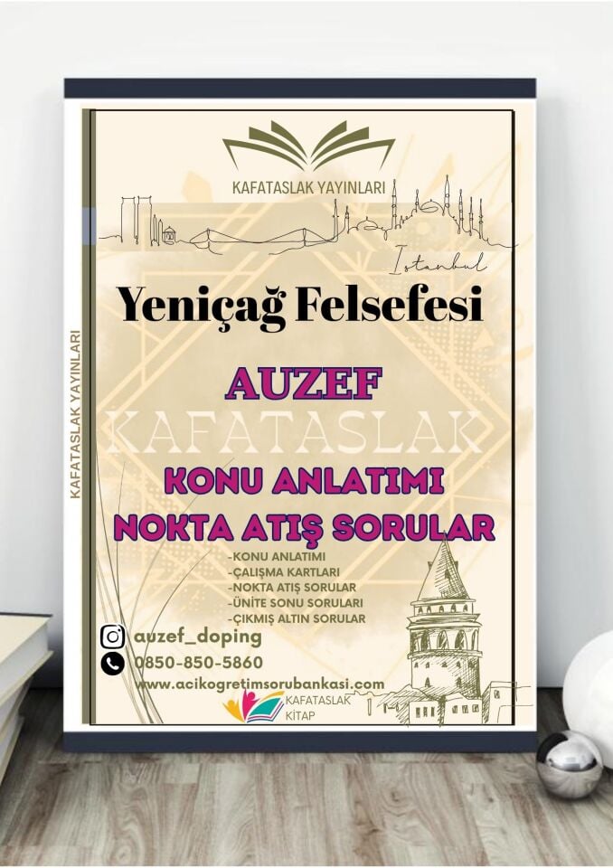 Yeniçağ Felsefesi AUZEF İstanbul Üniversitesi Nokta Atışı Sorular Kafataslak Yayınları