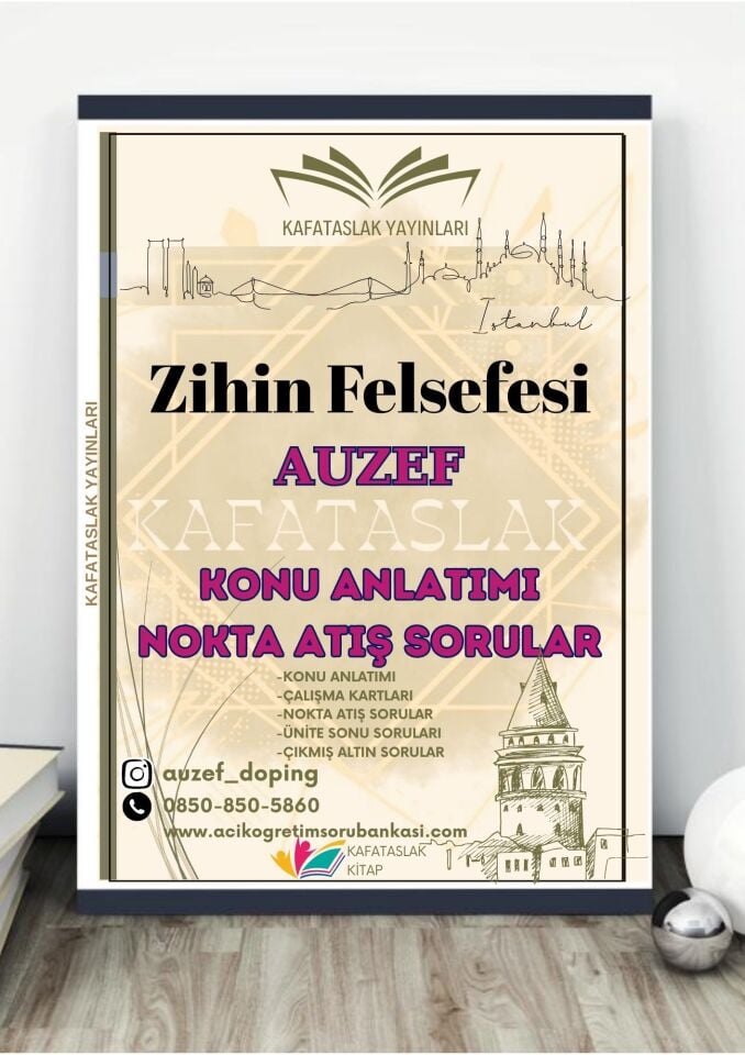 Zihin Felsefesi AUZEF İstanbul Üniversitesi Nokta Atışı Sorular Kafataslak Yayınları