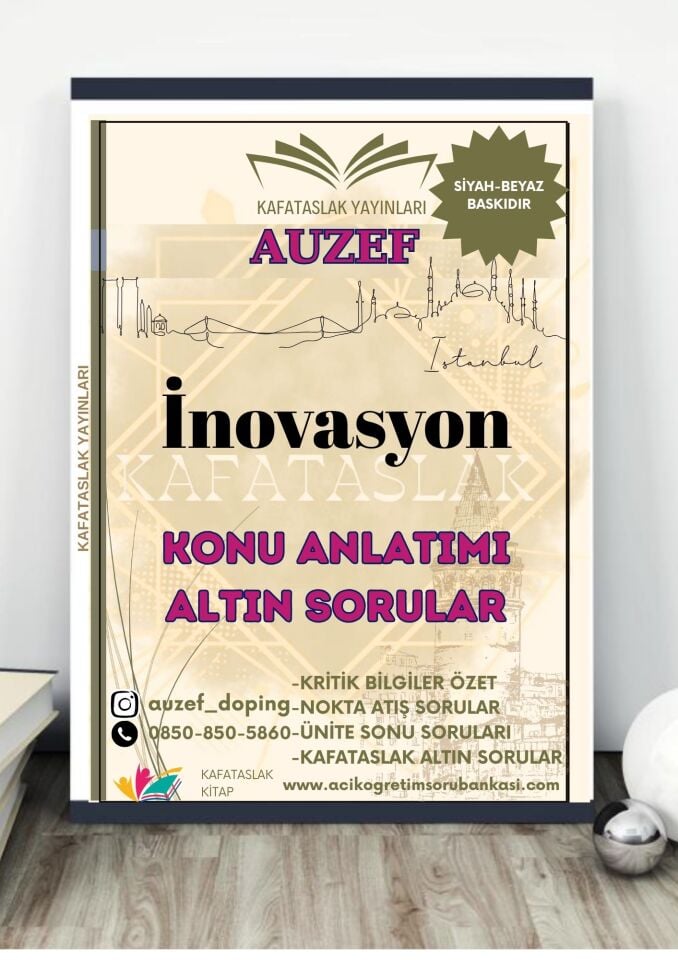 İnovasyon AUZEF İstanbul Üniversitesi Nokta Atışı Sorular Kafataslak Yayınları