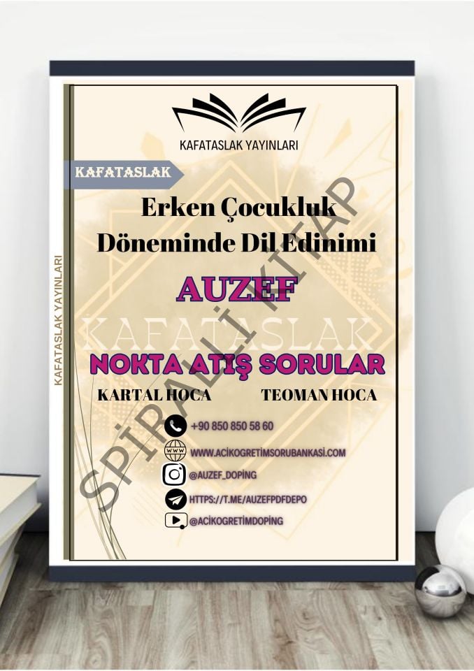 Erken Çocukluk Döneminde Dil Edinimi  AUZEF İstanbul Üniversitesi Nokta Atışı Sorular Kafataslak Yayınları