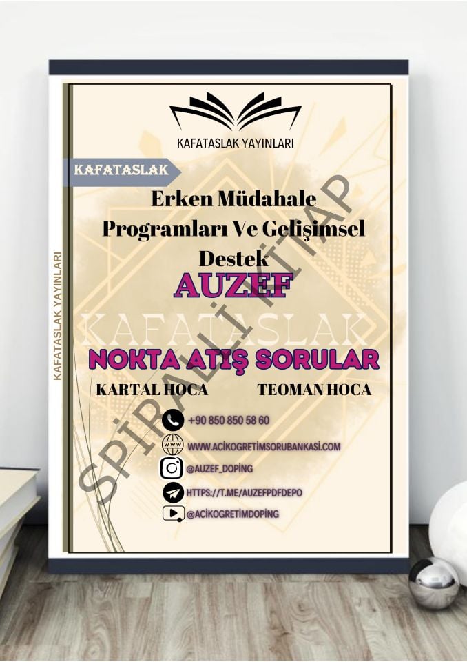 Erken Müdahale Programları Ve Gelişimsel Destek  AUZEF İstanbul Üniversitesi Nokta Atışı Sorular Kafataslak Yayınları