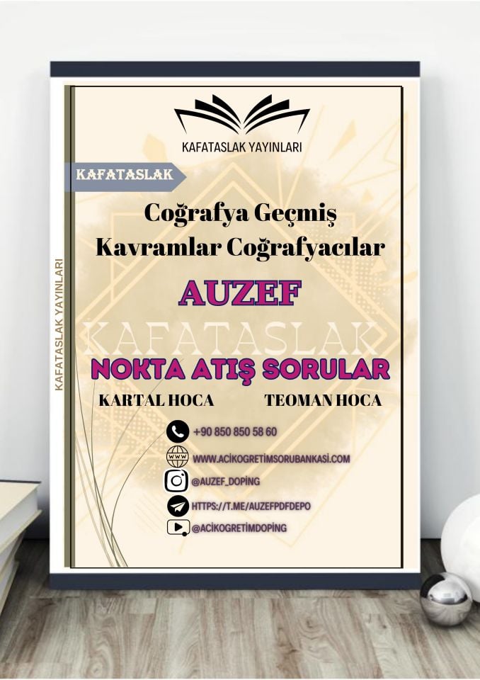 Coğrafya Geçmiş Kavramlar Coğrafyacılar AUZEF İstanbul Üniversitesi Nokta Atışı Sorular Kafataslak Yayınları