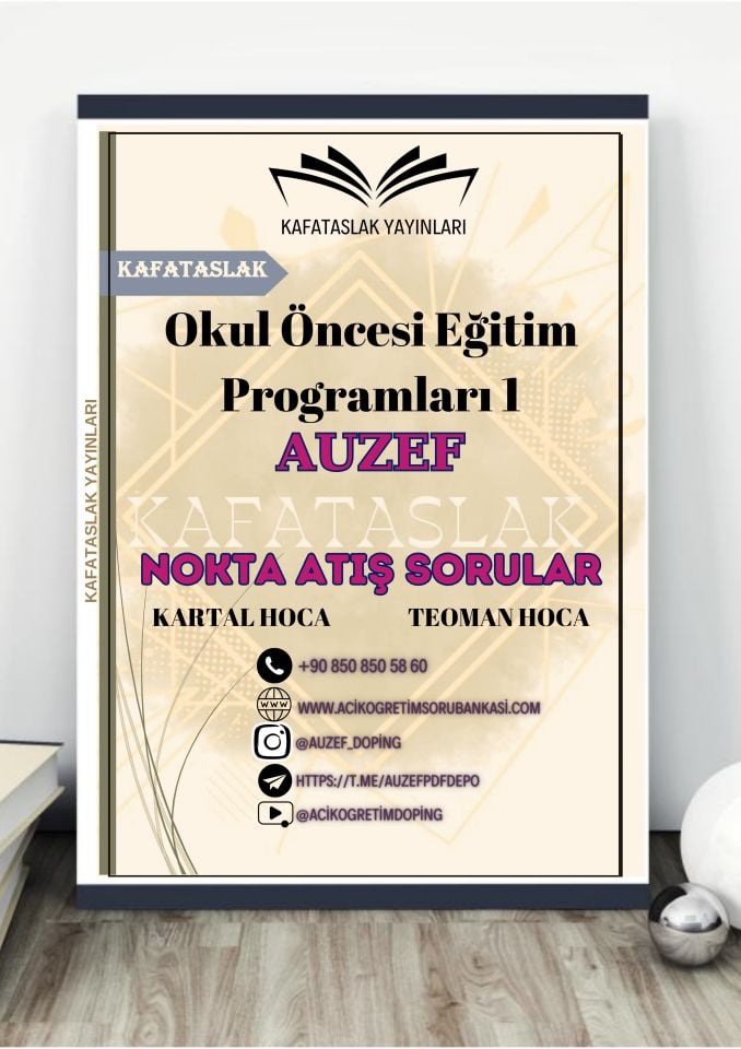 Okul Öncesi Eğitim Programları 1 AUZEF İstanbul Üniversitesi Nokta Atışı Sorular Kafataslak Yayınları