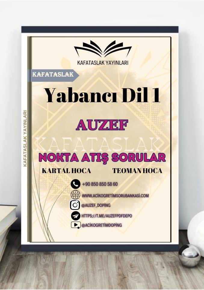 Yabancı Dil 1  AUZEF İstanbul Üniversitesi Nokta Atışı Sorular Kafataslak Yayınları